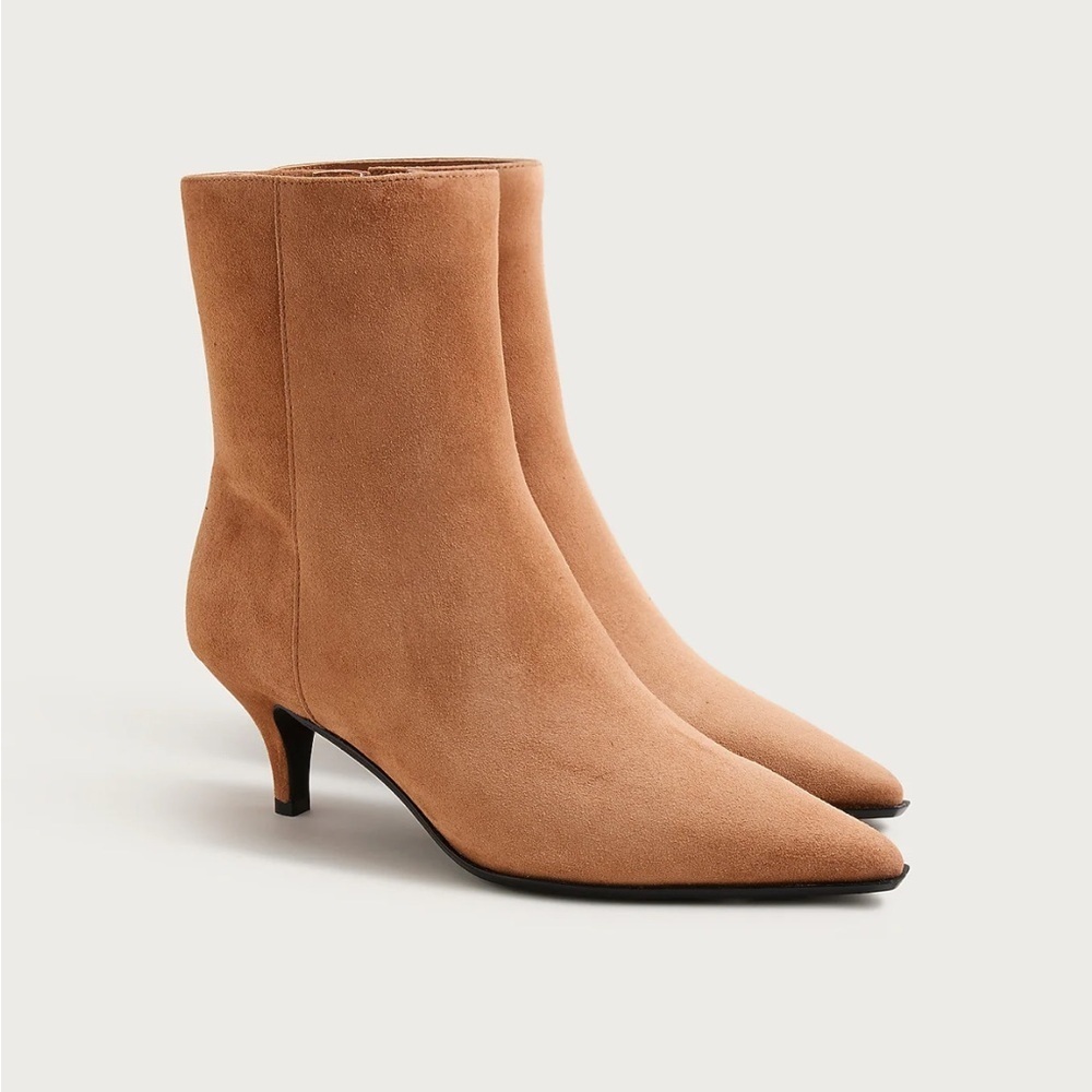 J crew blonde espresso New Stevie ankle boots in suede